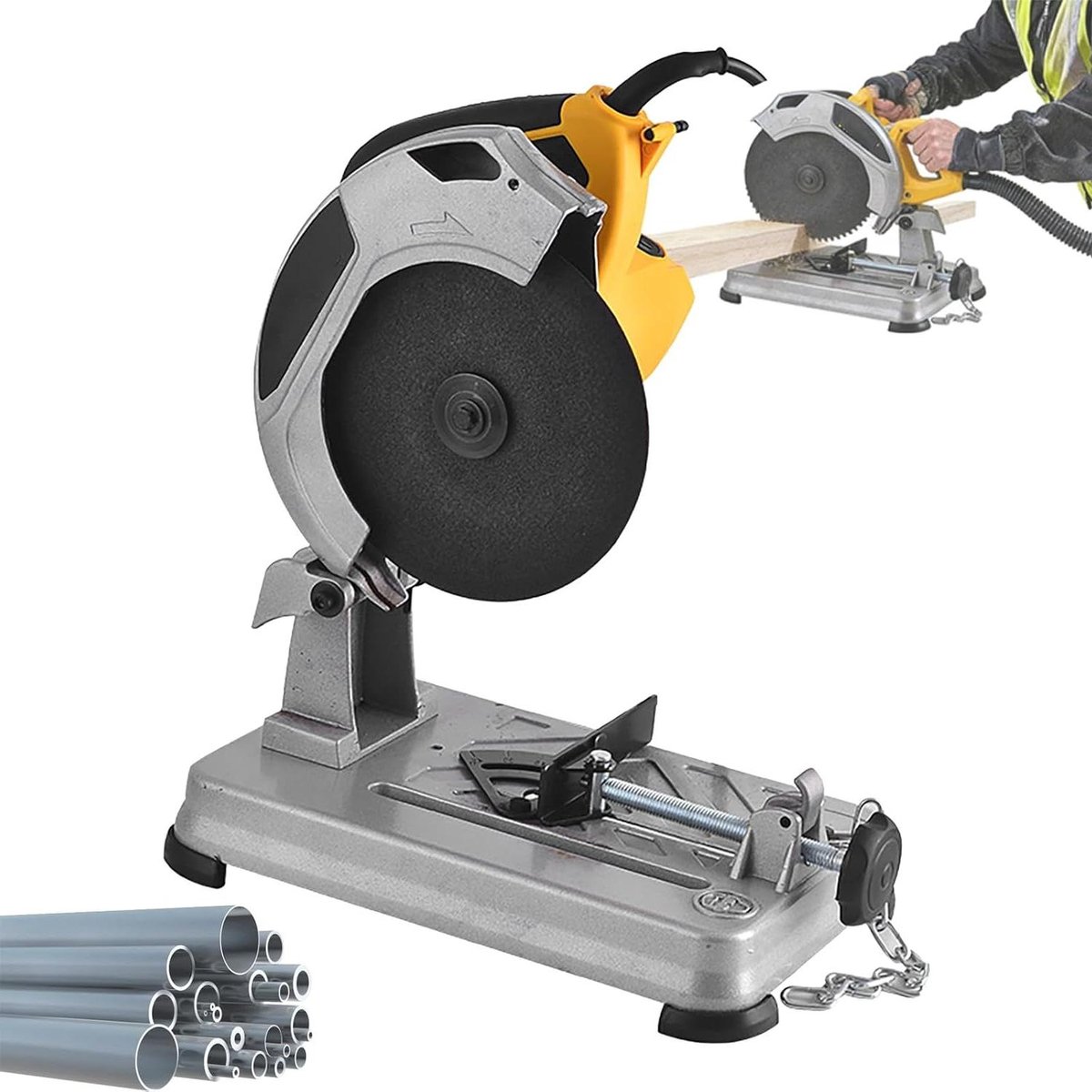 Afkortzaag Tafelzaag - Multifunctionele zaag - Precisie zagen - Krachtige 1200W motor - 7 inch - One Color