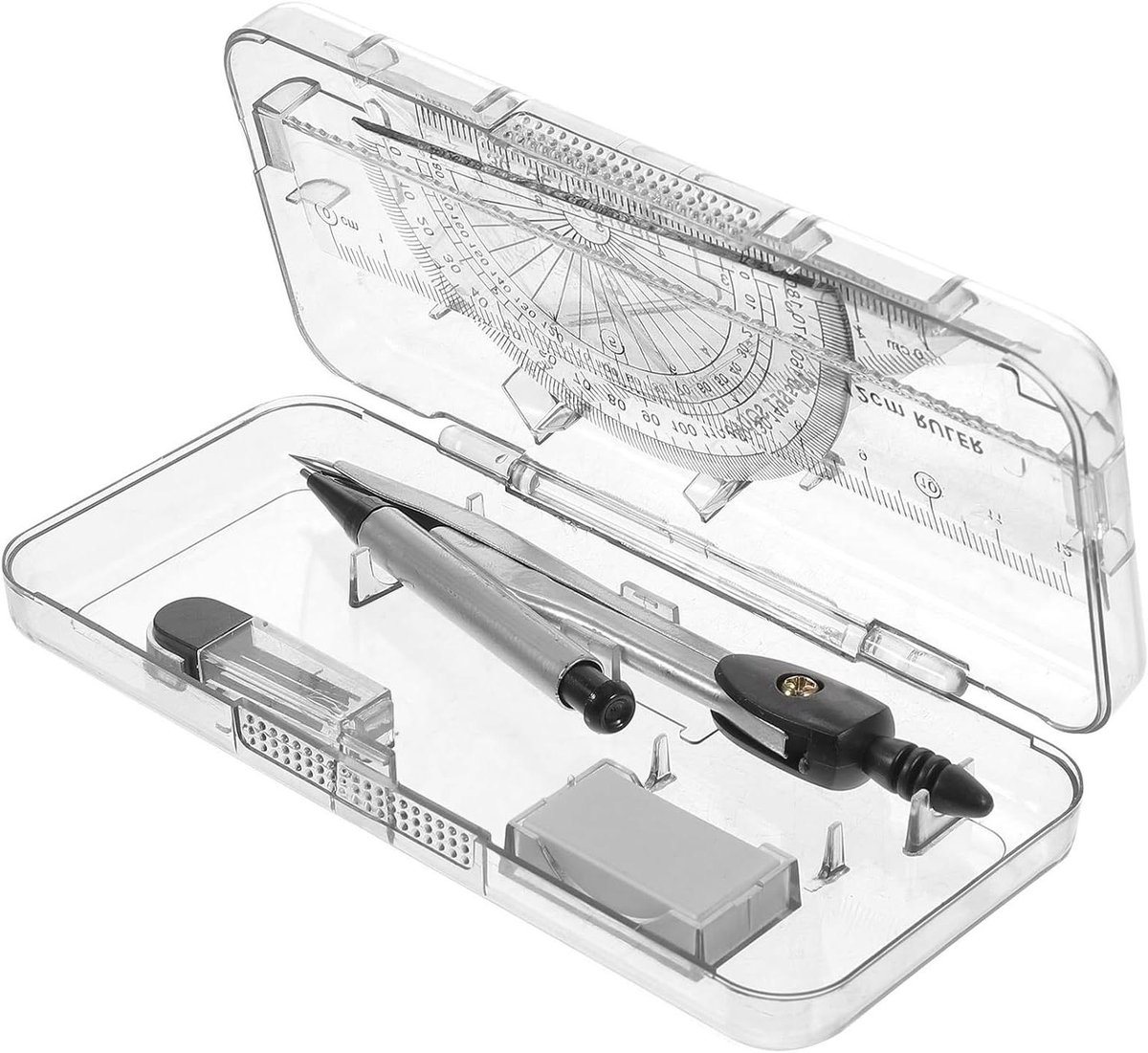 Geometrie Set - Passer Teken - Meetkunde Tekenen - Duurzaam Metaal - 13 cm - Zilver