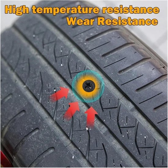 Band Reparatie Nagels - Tubeless Gereedschap - Lekke Banden Dichten - Zelftappende Punt - 10 of 30 Stuks - Zwart — afbeelding 3