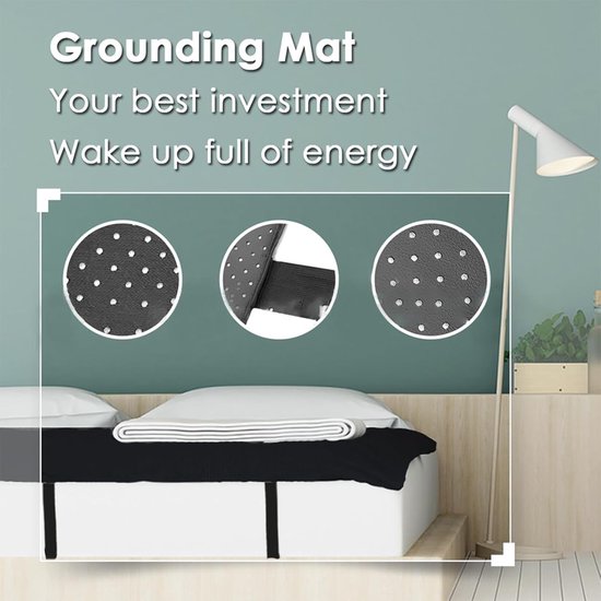 Aarding Mat - Geleidend Laken - Energie Verbeteren - Natuurlijke Elektronen Stroom - 68x180 cm - Zwart — afbeelding 5