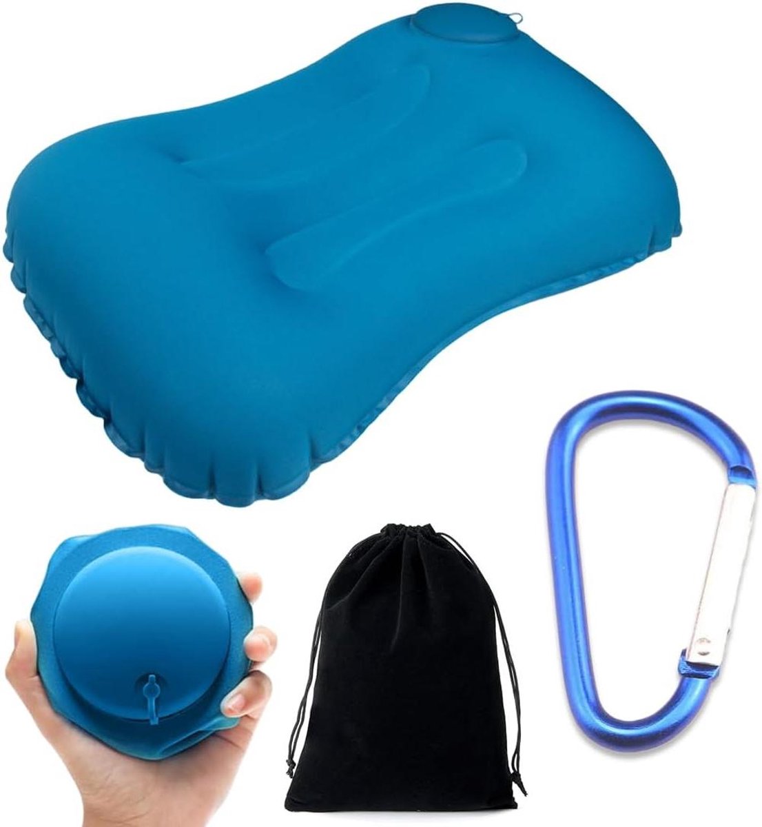 Opblaasbaar Campingkussen - Reiskussen Kamperen - Comfortabel Slapen - Ultralicht Compact - 18 Gram - Meerkleurig