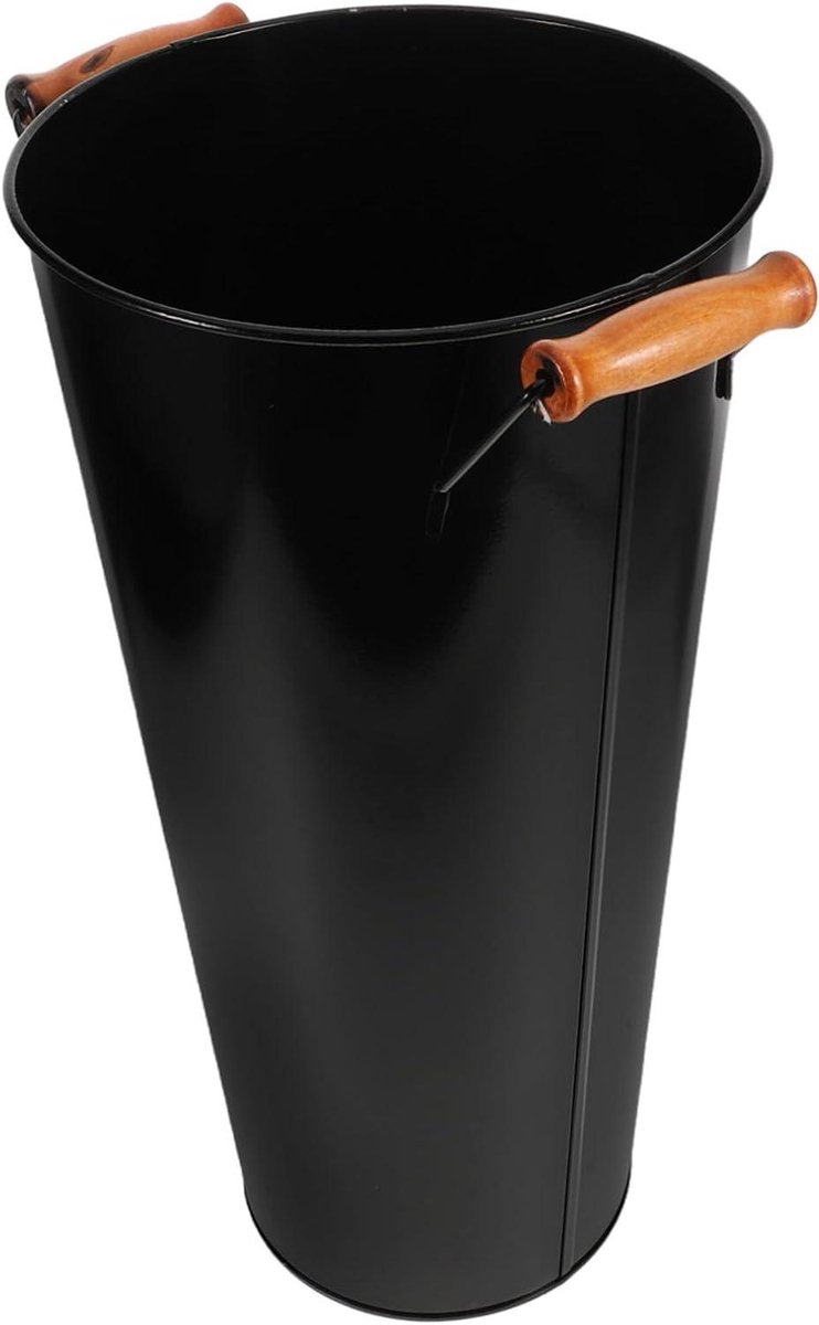 Houtskoolhouder - Houtstapel Emmer - Haardhout Opslag - Ruime Capaciteit - 40 cm Lengte - Zwart