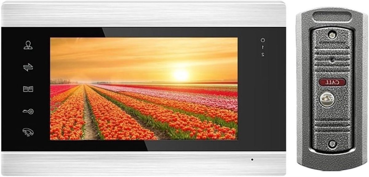 Video Deurtelefoon Systeem - Slimme Intercom - Beveiliging Thuis - App Notificaties - 7 Inch Scherm - Zwart