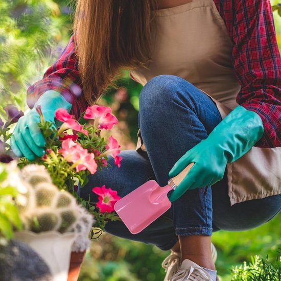 Tuinschep set - Handgereedschap set - Planten verpotten - Roestbestendig ijzer - 3 delig - Levendige kleuren — afbeelding 3