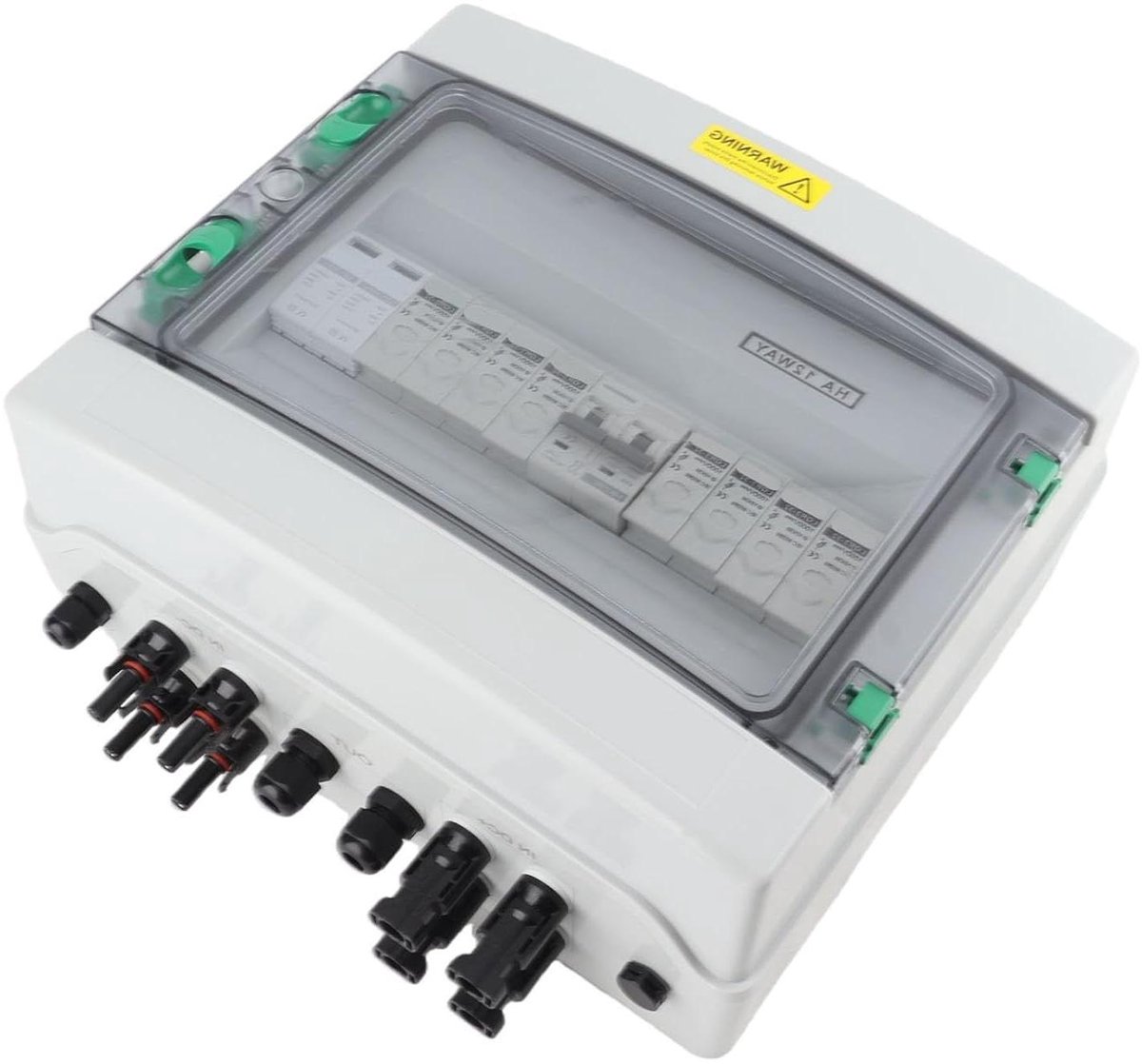 Zonne Energie Doos - PV Combiner Box - Zonnepanelen Aansluiten - Ingebouwde Bescherming - 600V 63A - Grijs