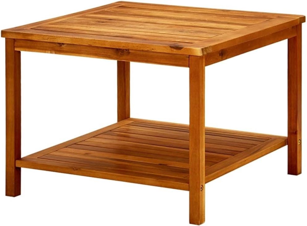 Salontafel Hout - Bijzettafel Buiten - Buiten Ontspannen - Massief Acacia - 60x60x45 cm - Bruin