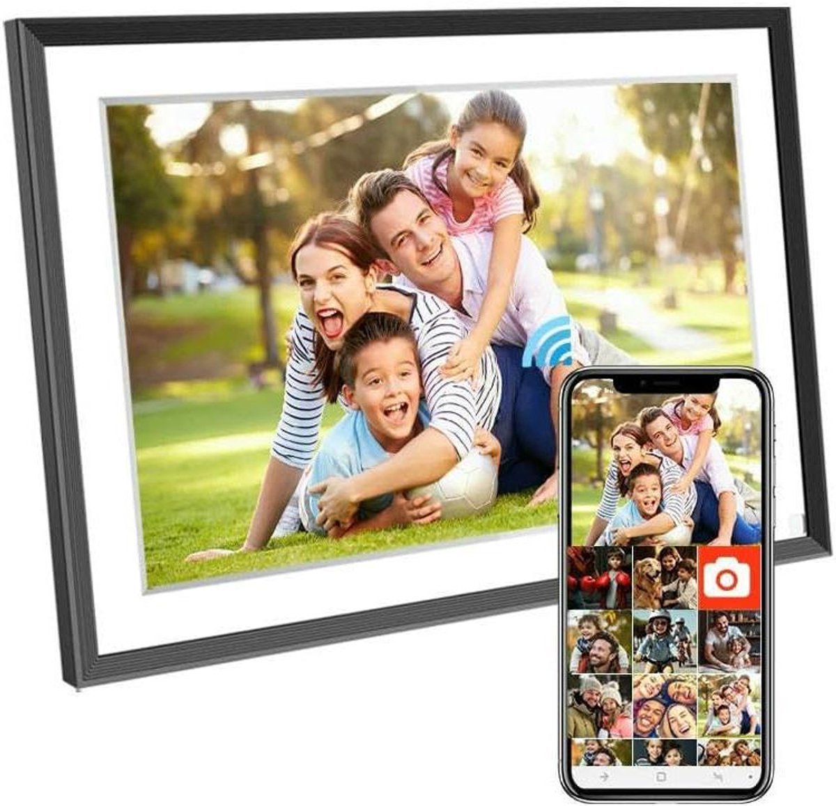 Digitale fotolijst - Smart WiFi frame - Foto's delen - HD touchscreen - 10.1 inch - Zwart