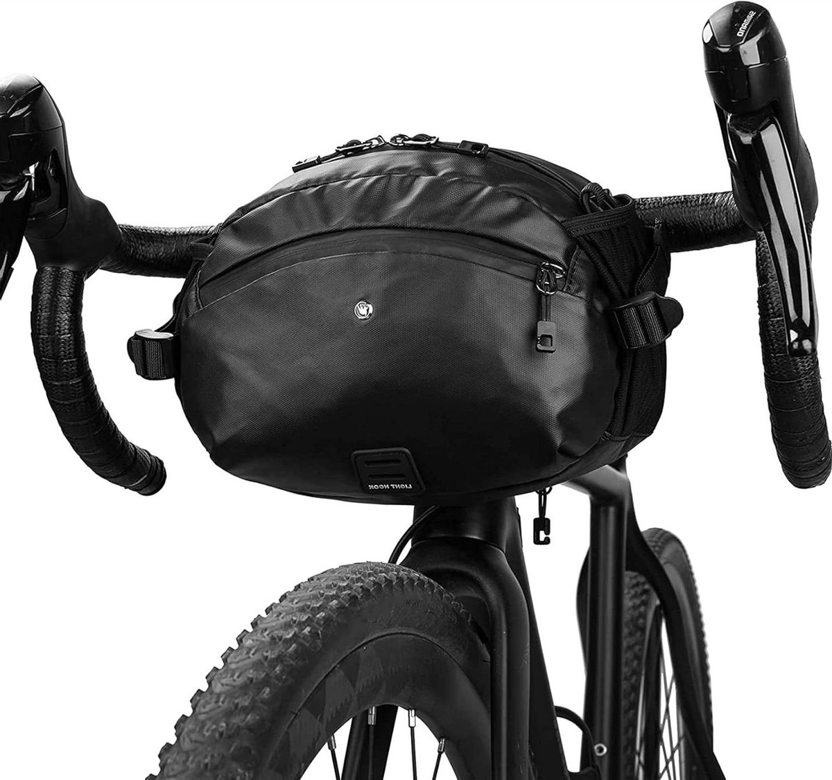 Fiets Stuur Tas - Waterdichte Fiets tas - Veilig Spullen Vervoeren - Verborgen Regenhoes - Grote Capaciteit - Zwart