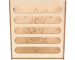 Hooi Voerbak - Hooi Dispenser - Knaagdier Voeren - Gladde Afwerking - 15.5 x 10 x 17 cm - Houtkleur