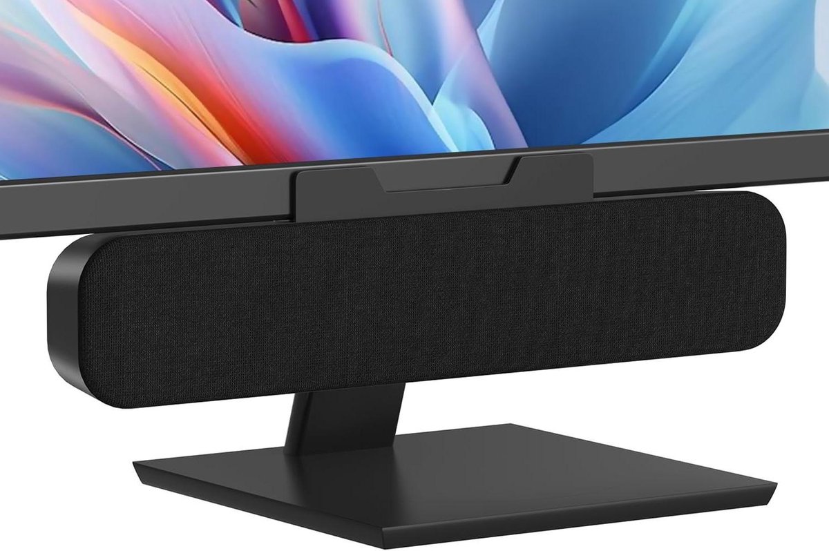 PC Luidspreker - Mini Soundbar - Muziek Luisteren - Clip-on Schermontwerp - USB Powered - Zwart