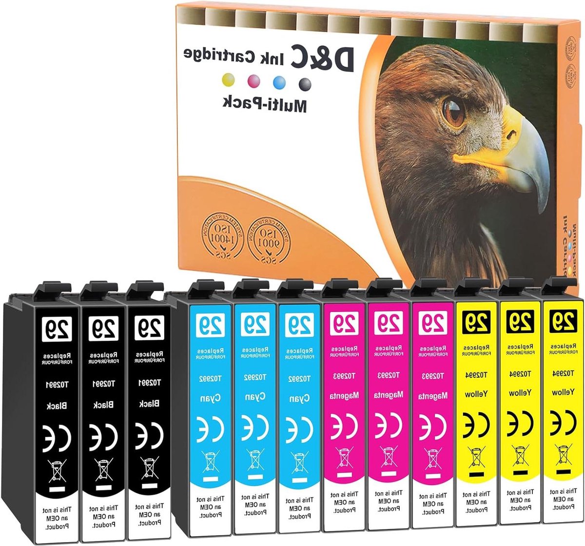 Ink Cartridges - Printer Ink - Thuisprinten - Hoge Paginaopbrengst - 12 Stuks - Multi-color