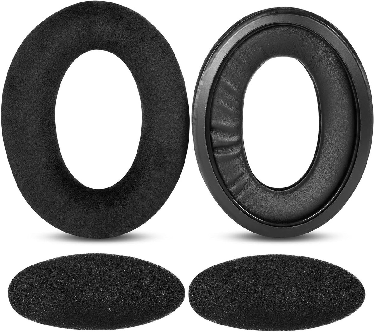 Vervangende Oorkussens voor HD599, HD598, HD558 en HD598SE Hoofdtelefoons - Comfortabele Velours Oorkussens met Installatiehandleiding (Zwart)