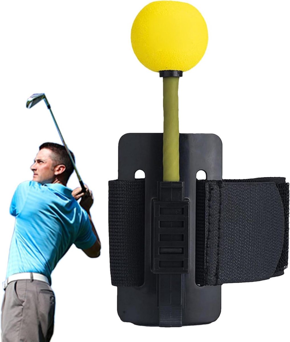 Golf Polsondersteuning - Swing Houding Corrector - Golfvaardigheid Verbeteren - 5-Niveau Lengte Verstelbaar - ca. 7.8x6.5x5cm - Zwart