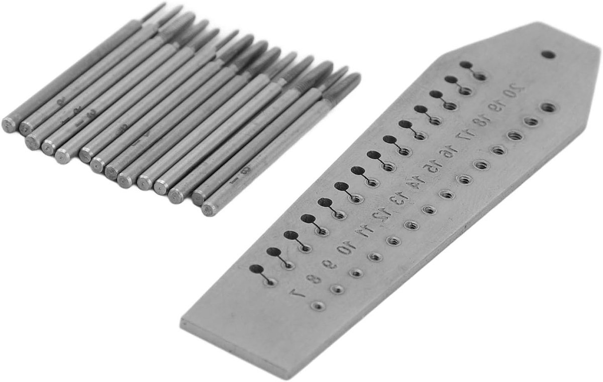 Miniatuur Tap en Matrijs Set - Draad Snijgereedschap - Sieraden Maken - 15 Delig - 07 Mm - 2 Mm - Metaal