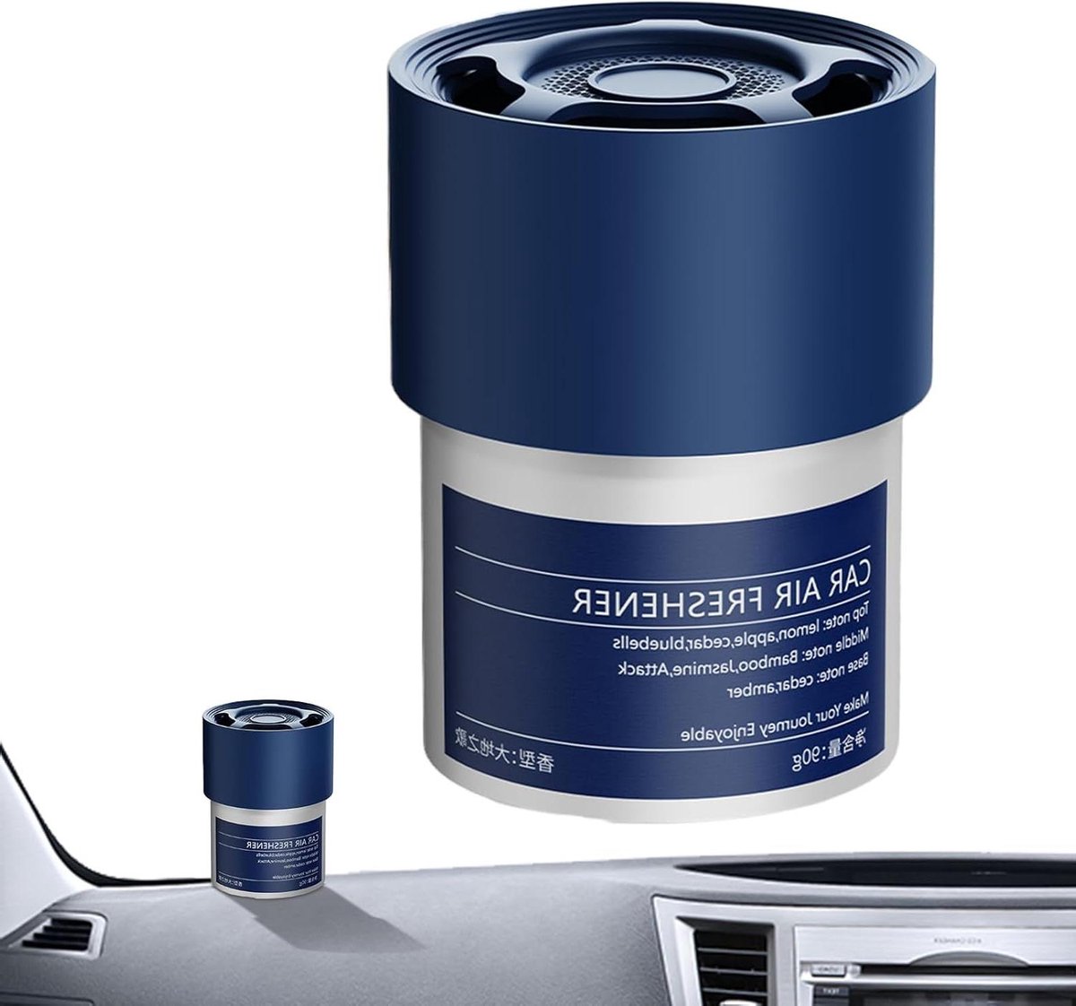 Auto Luchtverfrisser - Vaste Geurdispenser - Auto Interieur - Lekvrije Vaste Blokken - 90 gram - Zwart