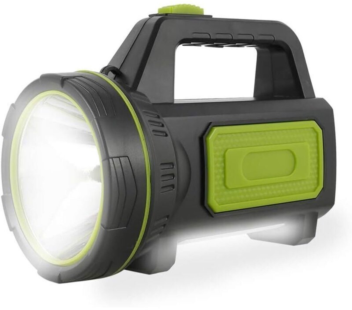 Deze krachtige, via USB oplaadbare LED-zaklamp heeft een 5000mAh-batterij en een zijlicht, waardoor hij isgeschikt voor noodgevallen, wandelen, kamperen en jagen.