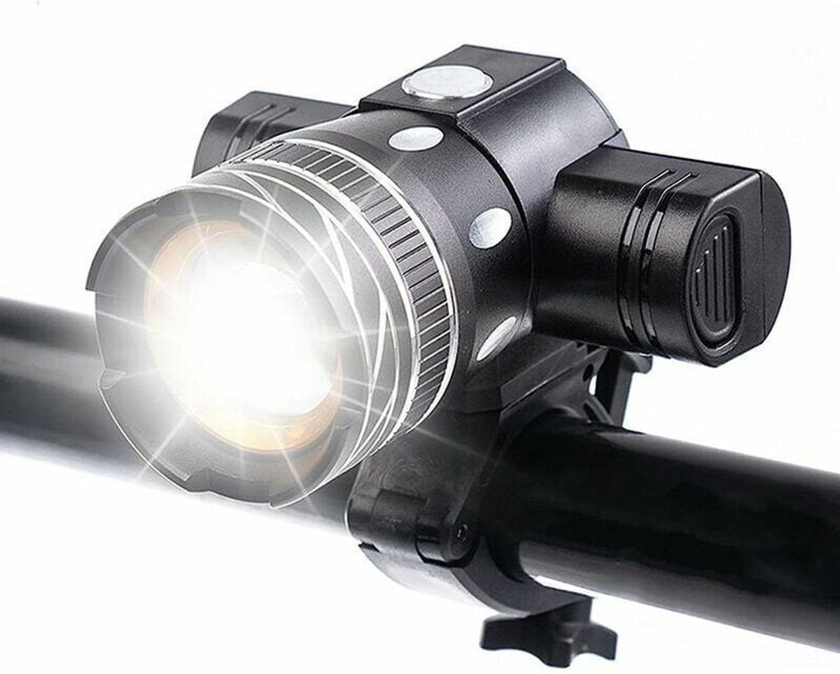 Oplaadbare fietskoplamp geschikt voor 5000 lumen, waterdichte LED-fietslamp geschikt voor hoge helderheid, 6 uur batterijduur, veiligheidslampgeschikt voor bergwegen, 3 standen.