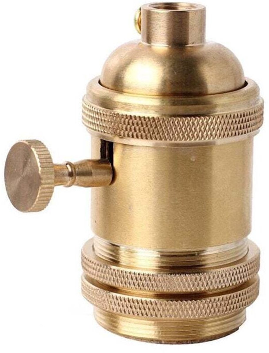 Retro E26/E27 lamphouder geschikt voor schakelaar, messing (goudkleurig).
