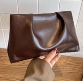 Lemon Glow Clutch - Bruin - Faux Leather - Hand tas - Avondtas - 25 x 15 cm - Brown