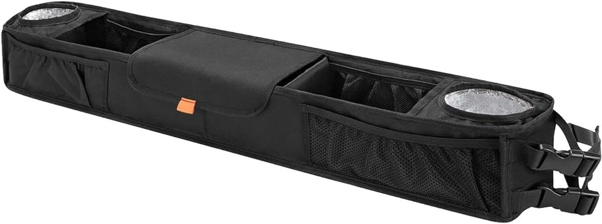 Opbergmand Golfkar - Accessoirehouder Trolley - Golfuitrusting Organiseren - Met Koelvak - 45 x 15 x 8 cm - Zwart