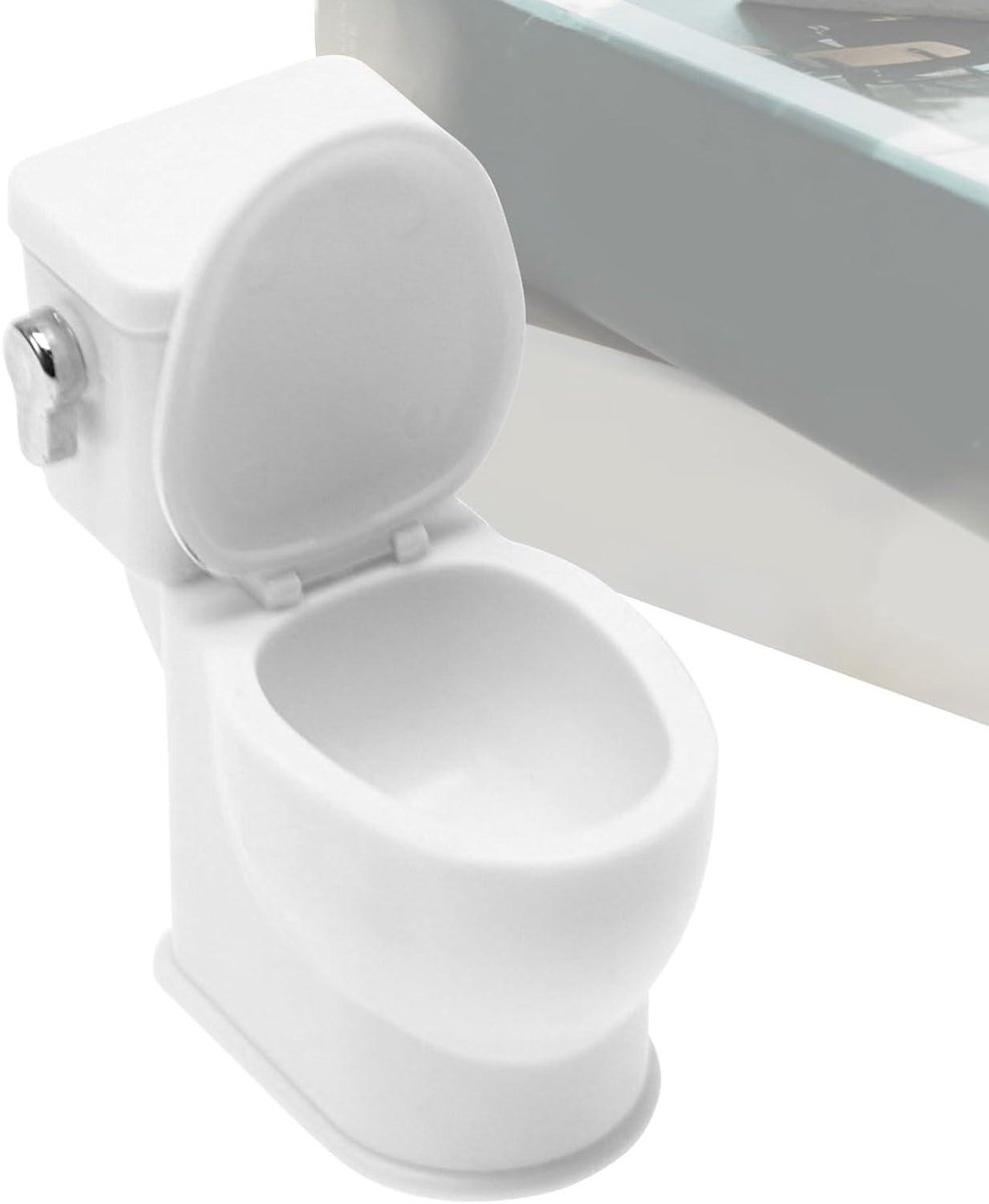 Poppentoilet - Miniatuur wc - Poppenhuis inrichten - Realistisch geluid - 3 x 5.5 x 6 cm - Wit