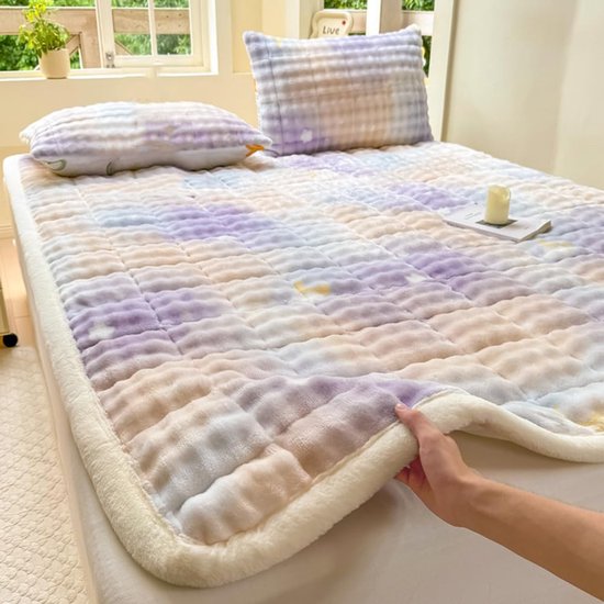 Japanse vloermatras - Oprolbare futon - Comfortabel slapen - Ademend en zacht - 90 x 200 cm - Grijs — afbeelding 3