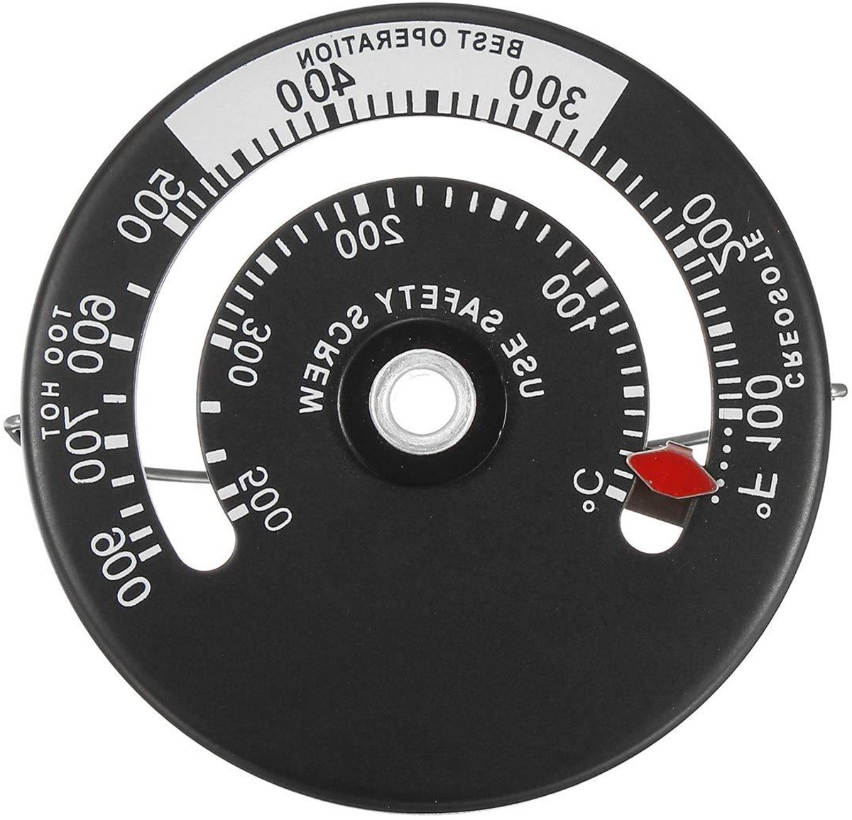 Oven thermometer - Haard meter - Temperatuur meten - Hoge nauwkeurigheid - 0-900 graden - Zwart