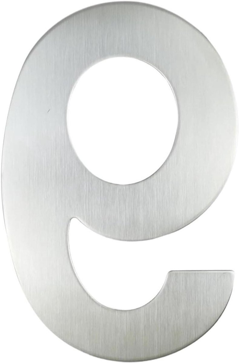 Metalen Huisnummer - Adresbord Zwevend - Huis Identificatie - Geborsteld Roestvrij Staal - 30 cm Hoog - Zilver