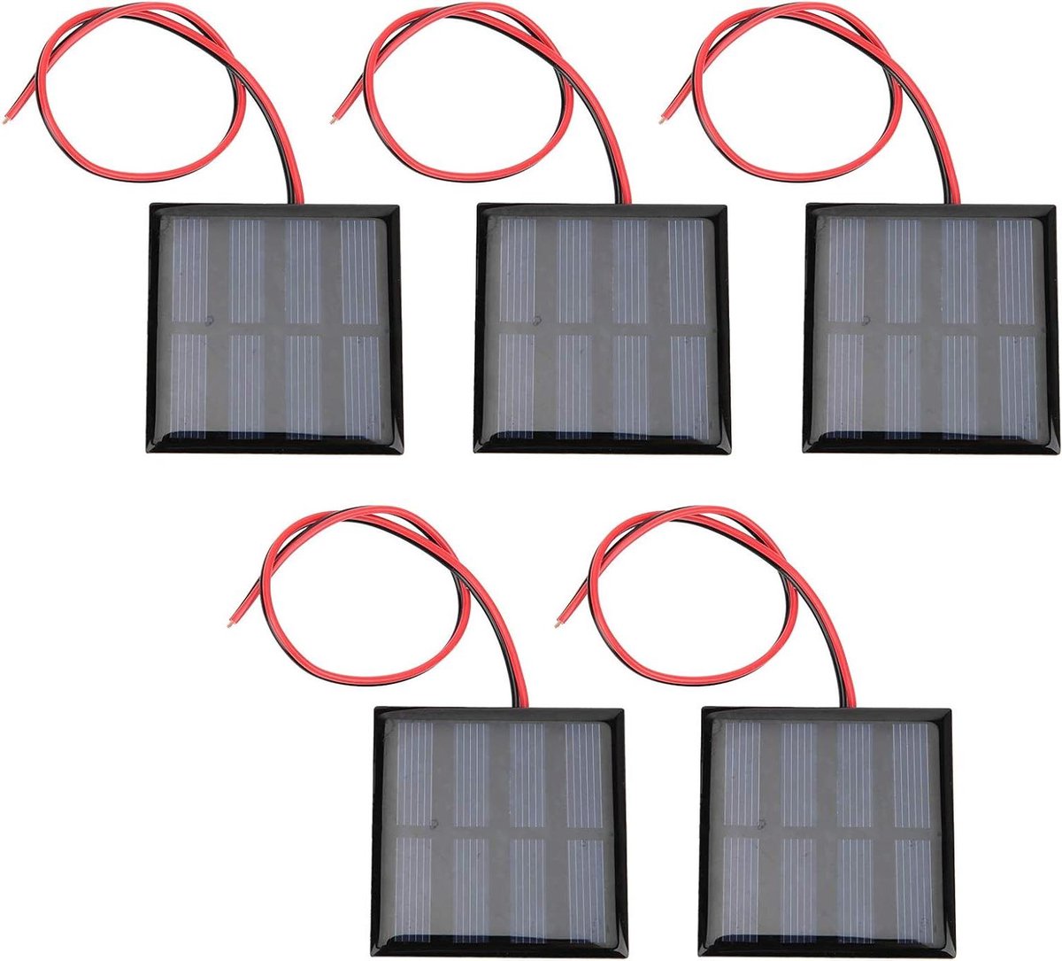 Mini Zonnepaneel - Energie Opwekker - Doe-het-zelf Projecten - Hoge Conversie Efficiëntie - 5 Stuks - Zwart