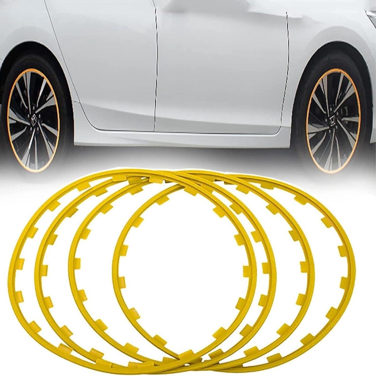 Velgbeschermers Set - Wielrand Bescherming - Auto Beschermen - Nylon Vezel Materiaal - 16-20 Inch - Geel