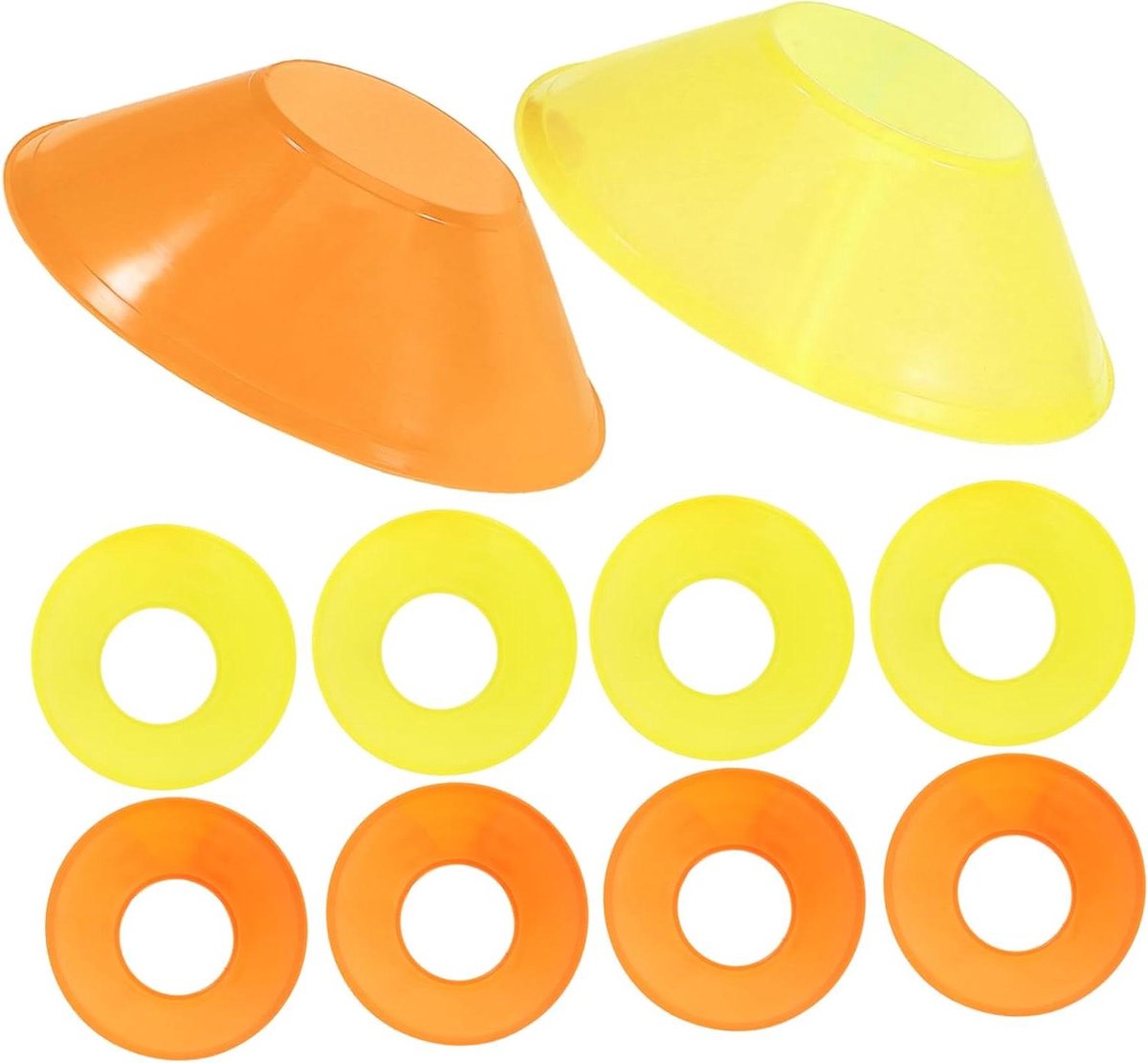 Trainingskegels Set - Sport Markeringen - Sport Training - Zacht Duurzaam Materiaal - 4 cm Hoog - Oranje