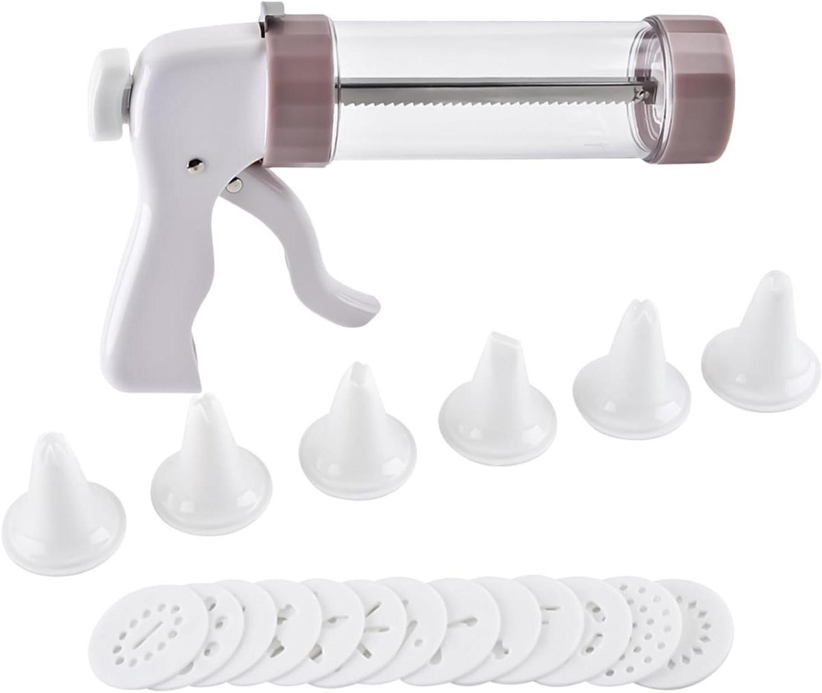 Koekjesmaker - Koekjespers - Bakken - Veelzijdige Designs - 13 Discs 6 Pijpen - Wit