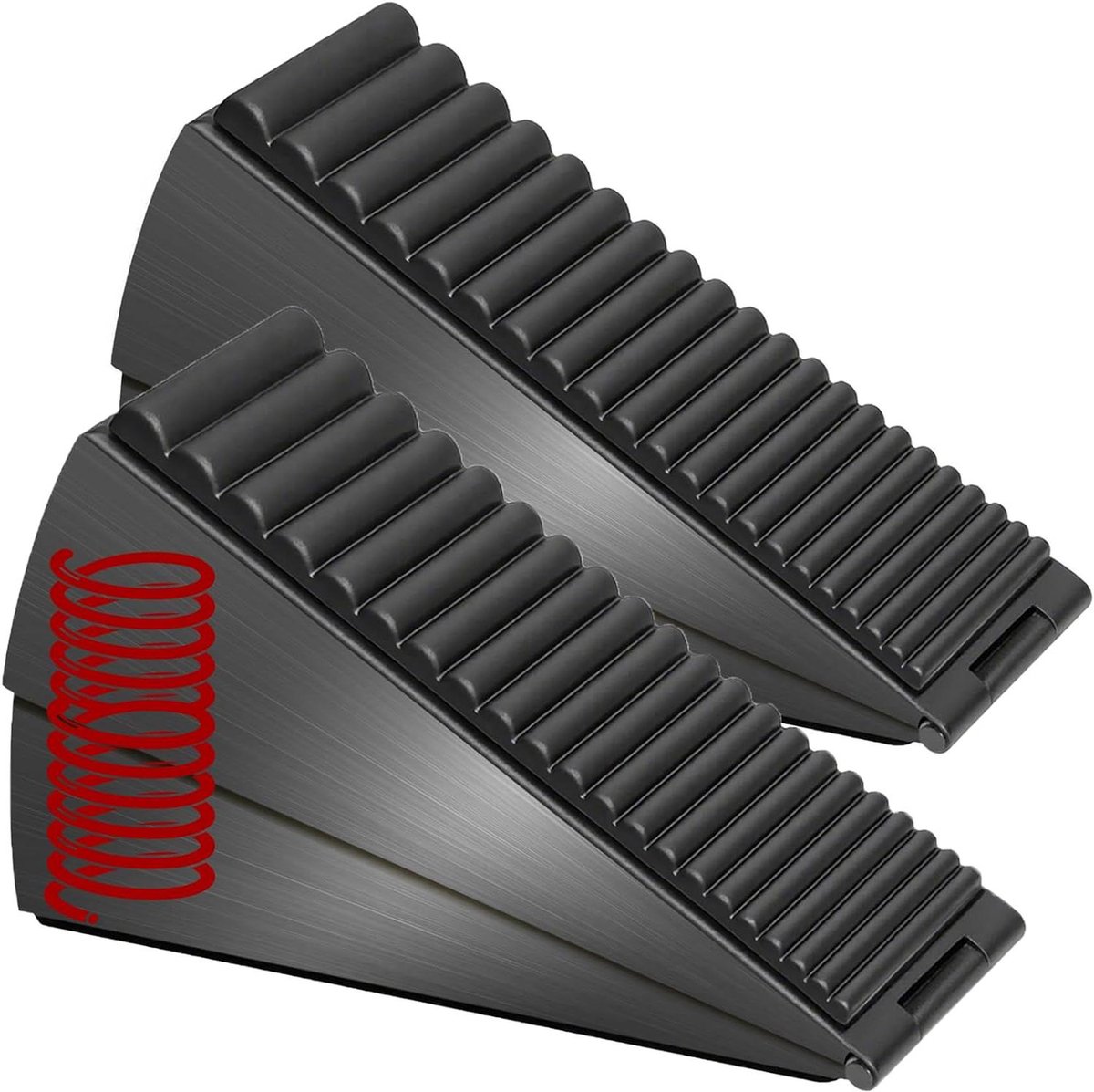 Deurstopper Set - Veerbelaste Stoppers - Deuren Open Houden - Verstelbaar Ontwerp - 3 Inch Hoog - Zwart