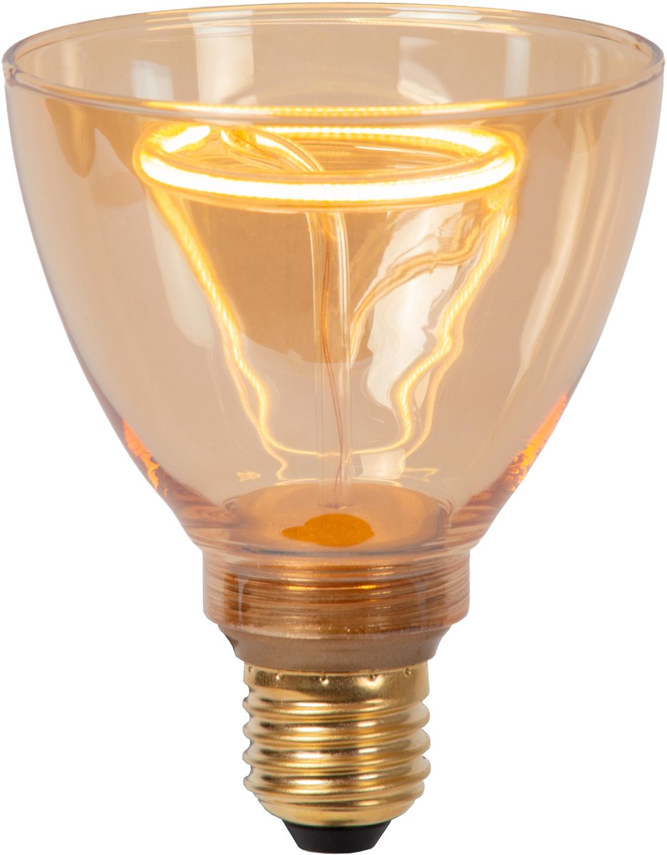 Lucide GO90 - Filament lamp - Ø 9 cm - LED Dimbaar - E27 - 1x3,5W 2200K - Amber