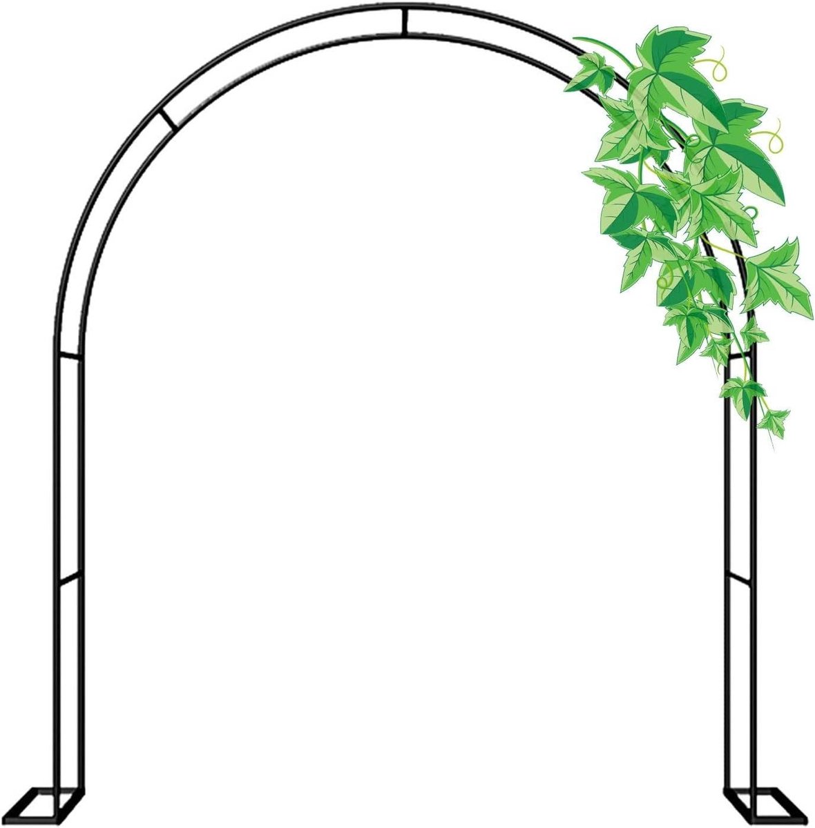Metalen Rozenboog - Tuinprieel Stevig - Planten Ondersteunen - Verzinkt Staal Weerbestendig - 120 tot 350 cm - Zwart