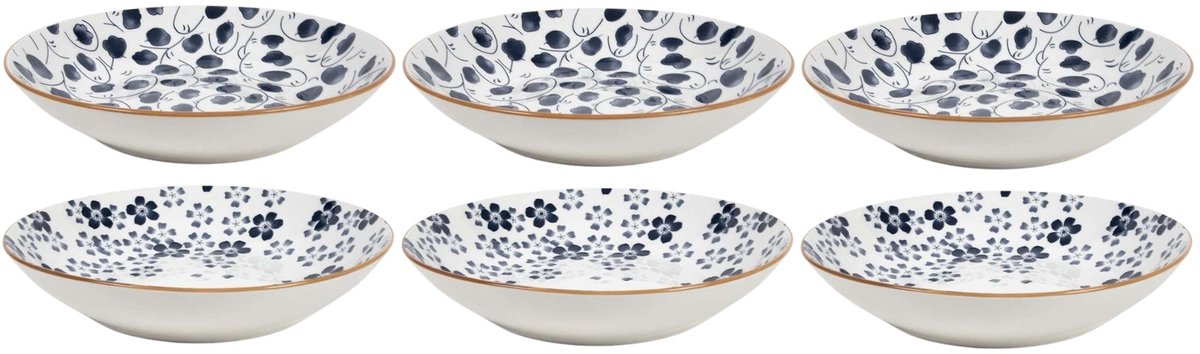 Cookinglife Diepe Borden / Pastaborden Fleuris ø 20 cm - 6 stuks