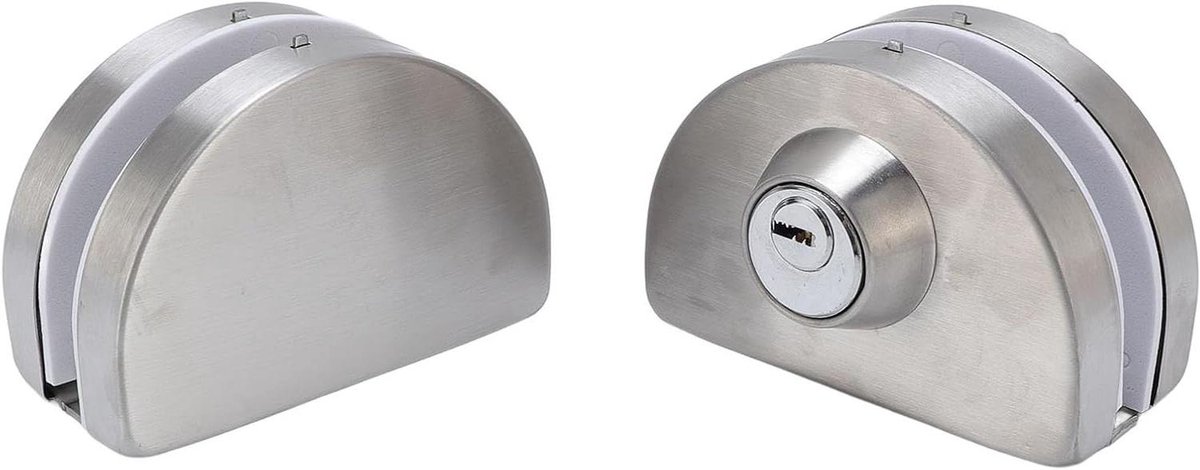 Glazen Deurslot - Dubbele Bouten - Toegangscontrole Kantoor - Frameloos Ontwerp - 10-12 Mm Glas - Zilver