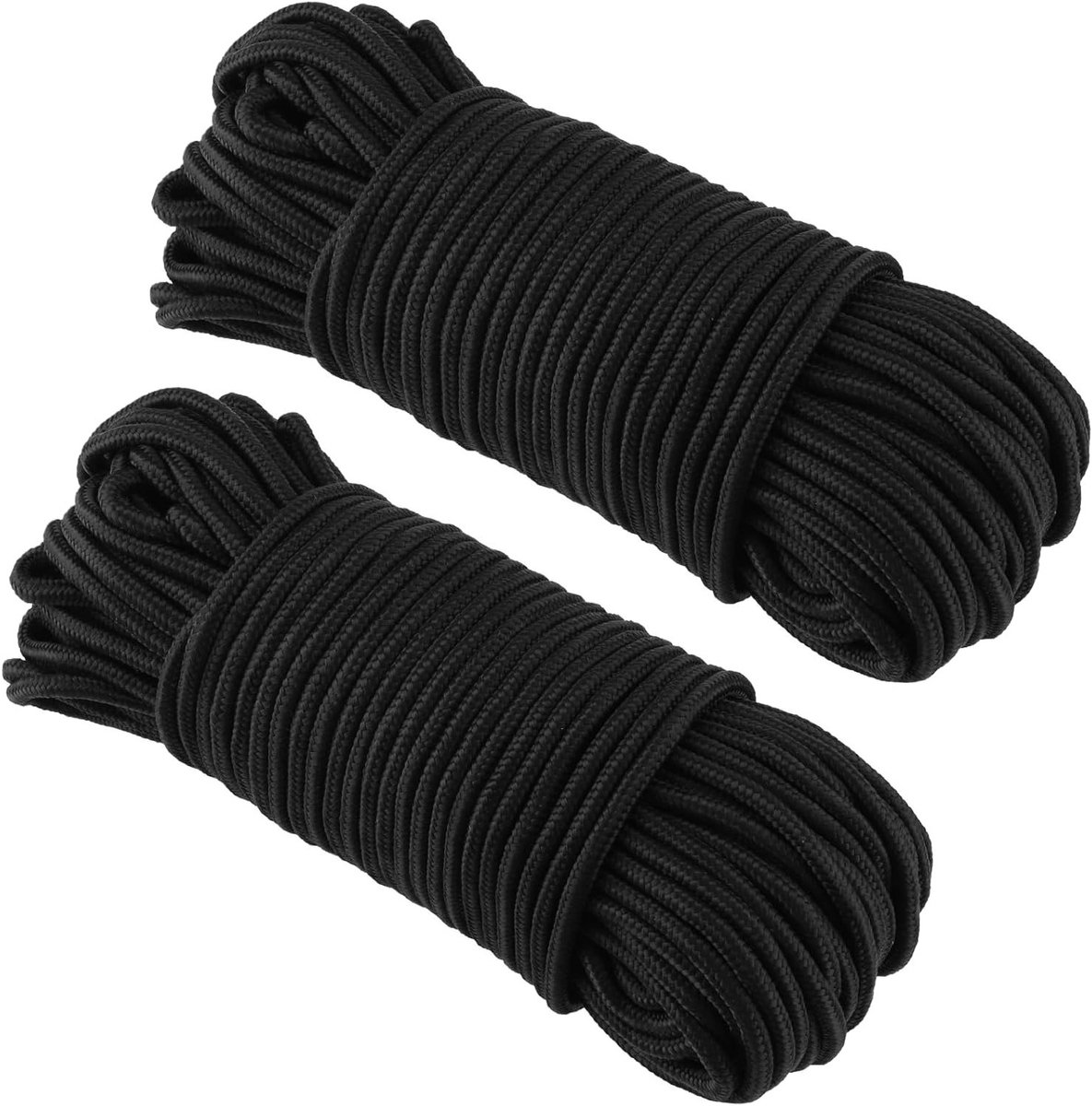 Zwarte Nylon Touw 6mm x 50m - Sterk Paracord Touw voor Tuin, Kamperen en Handgemaakte Projecten