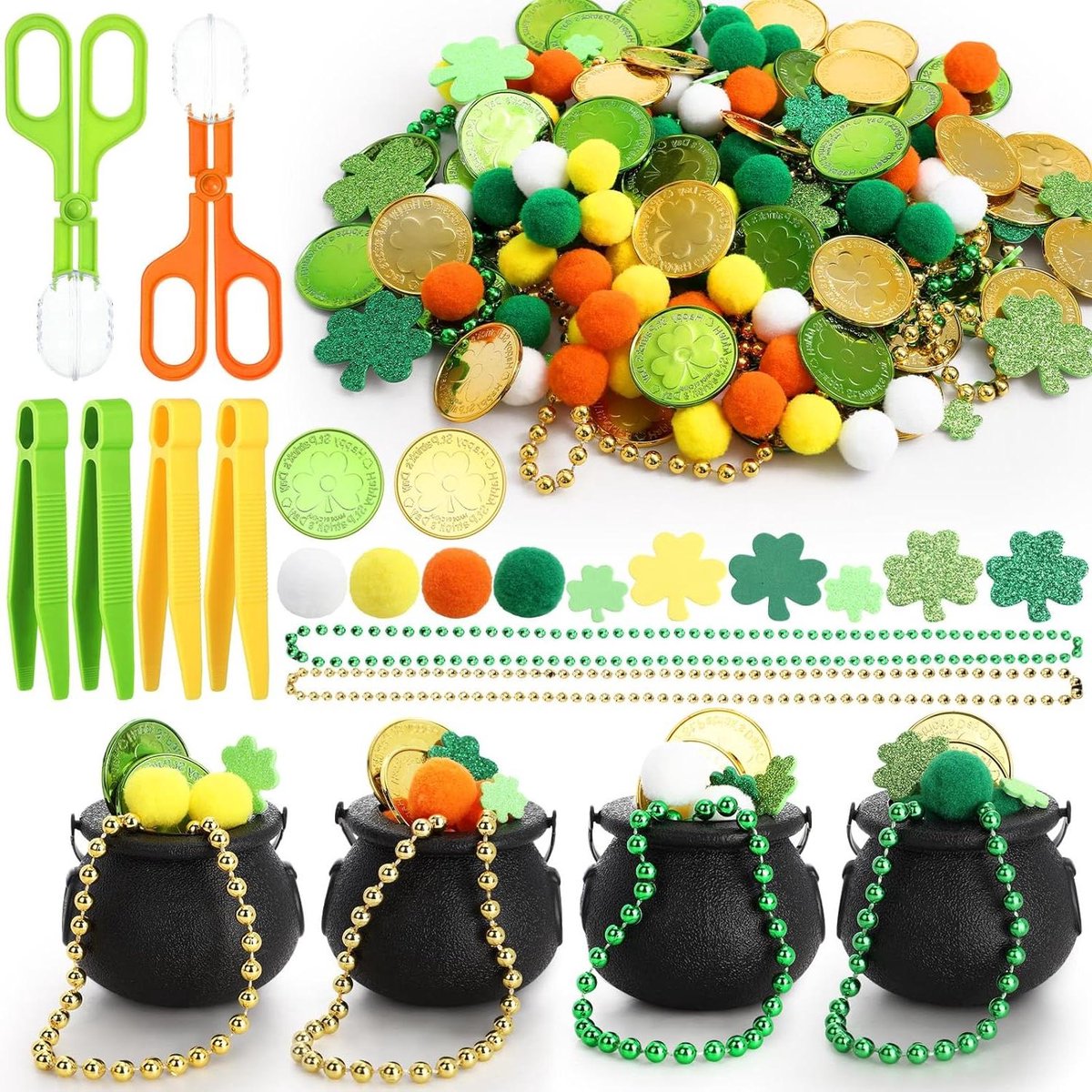Sensorische Sorteerset - Motoriek Speelgoed - Fijne Motoriek Trainen - St. Patrick Thema - 436 Stuks - Veelkleurig
