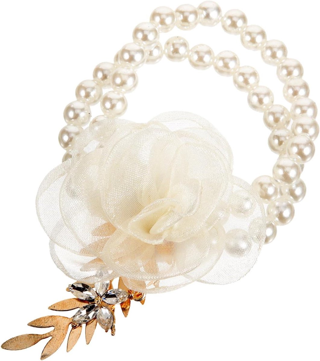 Pols Corsage - Bruiloft Accessoire - Feestelijke Decoratie - Delicaat Parel Ontwerp - 8x7x2 cm - Zoals Getoond