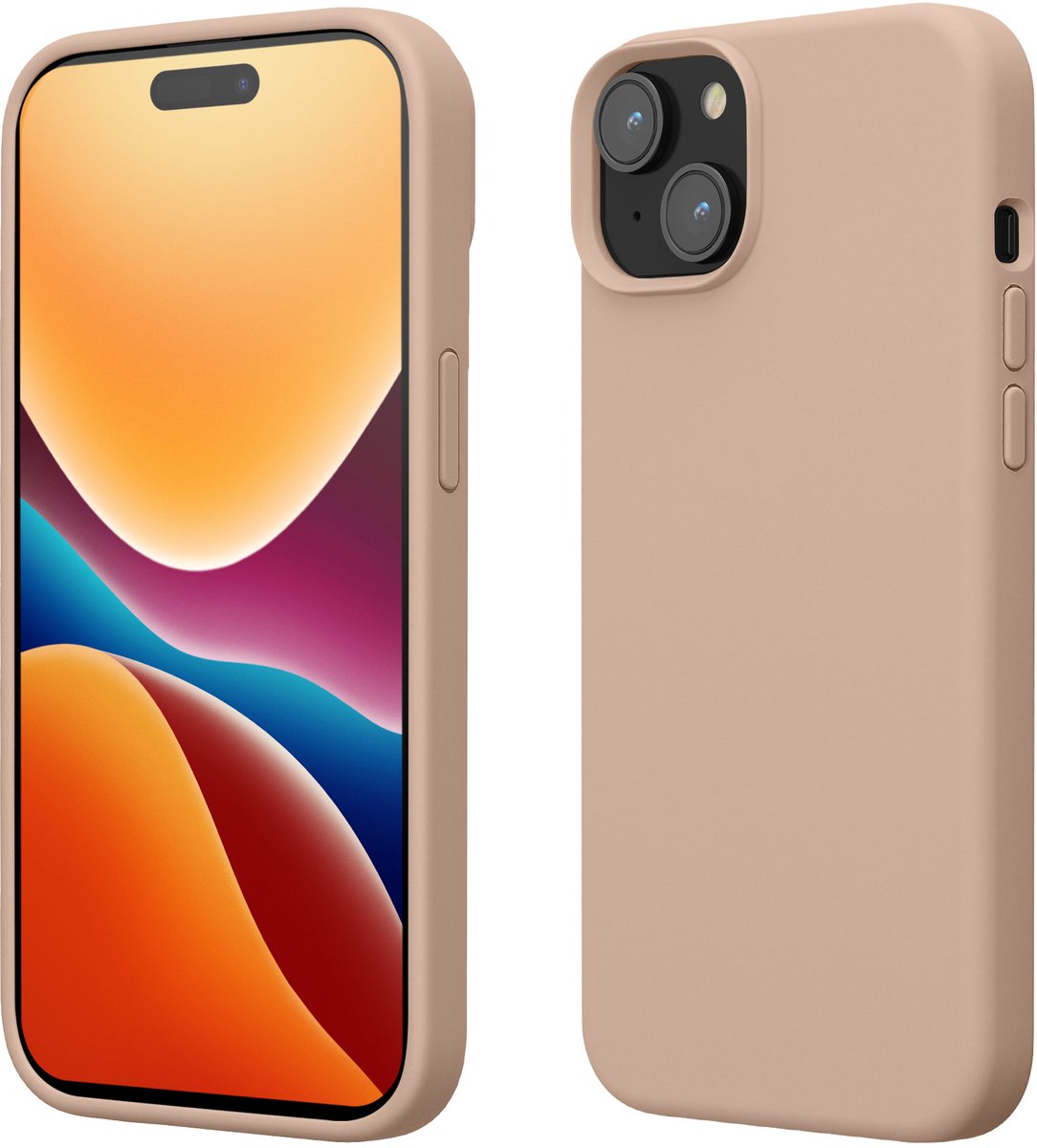 kwmobile Case voor iPhone 15 - Slank TPU-Hoesje met Zachte Afwerking - In kokosmelk