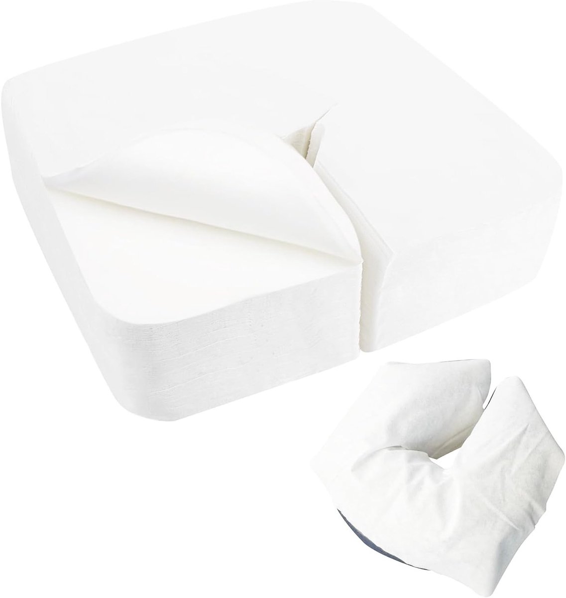 Pack van 500 Wegwerp Neusdoeken voor Massagetafels - Zachte Fleece Gezichtsbedekking - Ideaal voor Hygiëne en Comfort tijdens Massagebehandelingen