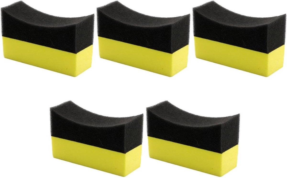 Auto Spons - Wiel Reiniger - Banden Waxen - Hoge Dichtheid Schuim - 5 Stuks - Meerkleurig