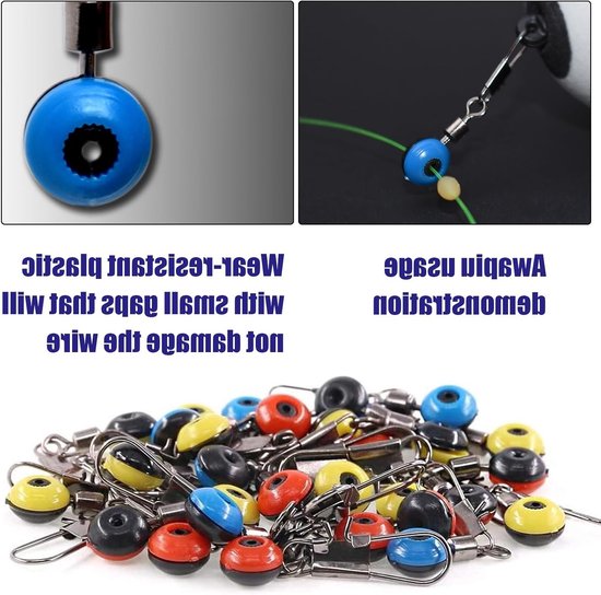 60 Stuks Vissersverbindingen, Hengelverbinding met Draai, Carabiner en Swivel Clips voor Optimaal Vissen, 3 Maten Beschikbaar — afbeelding 3