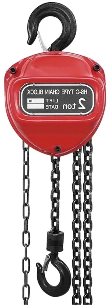 Handkettingtakel - Handlier - Zwaar Tillen - Solide Legering - 3 Meter 1 Ton - Rood