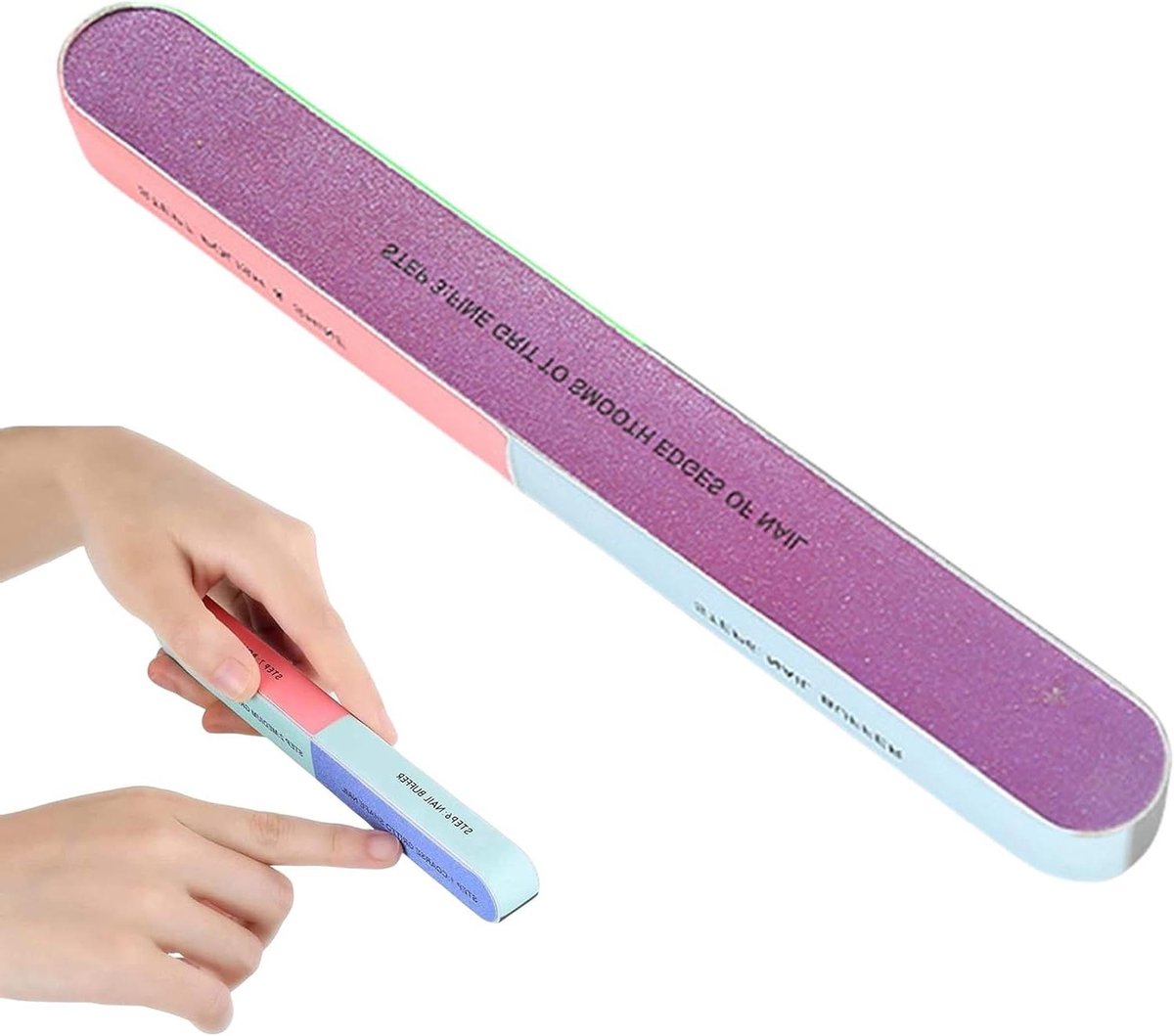 Nagelbufferblok - Manicure vijl - Nagels vormen - 6-zijdige polijster - 14 cm - Meerdere kleuren