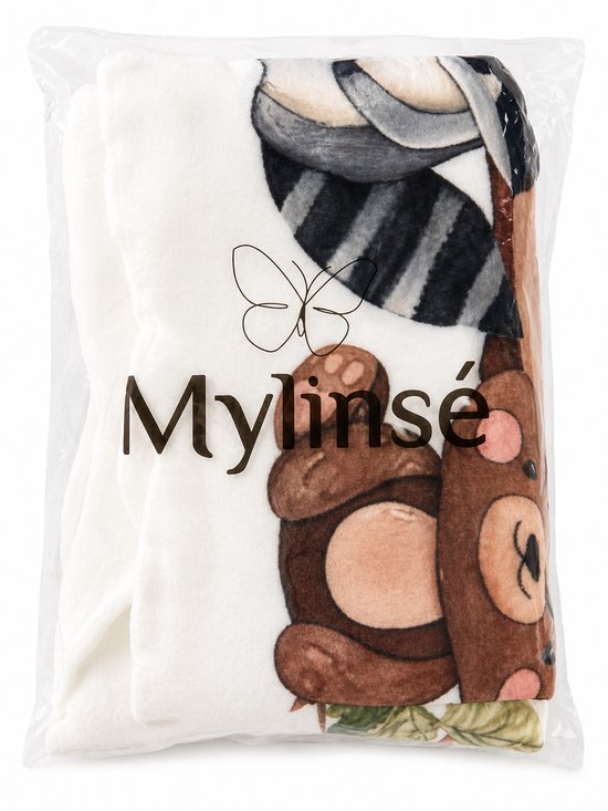 Baby Mijlpaal Deken 100x150 cm - Milestone Deken Baby met Blad Marker - Woodland Dieren - Fleece Fotodeken - Groei Deken 1 t/m 12 Maanden - Kraamcadeau — afbeelding 5