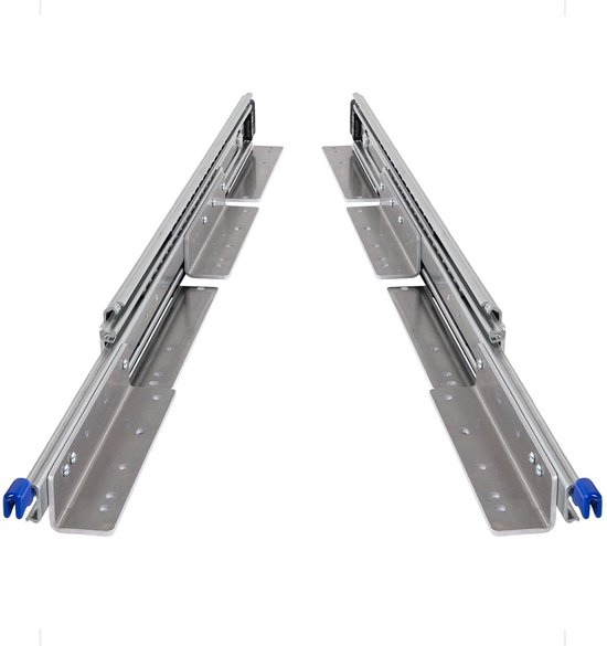 Set coulisses de tiroir 250kg 1900mm + supports de sol bas + montage de tiroir en angle 76 pouces avec serrure et entièrement extensible - Rails de tiroir longs et lourds verrouillables 190 cm 76"