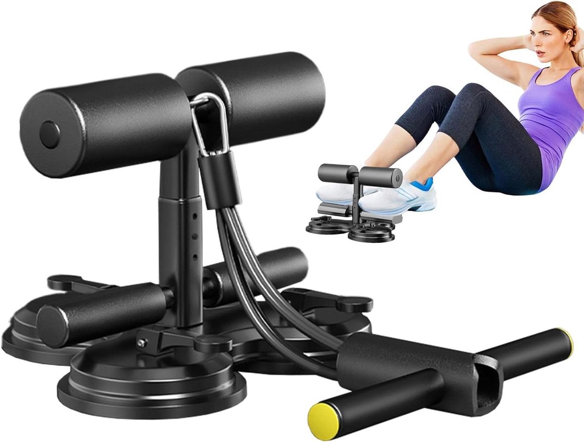 Sit Up Machine - Kernkracht Trainer - Buikspier Training - Zuignap Stabiliteit - 700kg Draagvermogen - Zwart