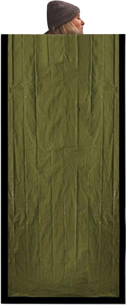 Slaapzak Volwassenen - Kampeerslaapzak Outdoor - Kamperen en Wandelen - Lichtgewicht en Warm - 266x91 cm - Groen